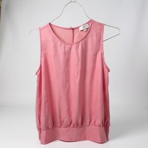 LOFT Outlet Banded Halter Top Shirt Sheer Pink Blouse Small